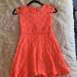 Orange, Flower embroidered dress👗🌸👌